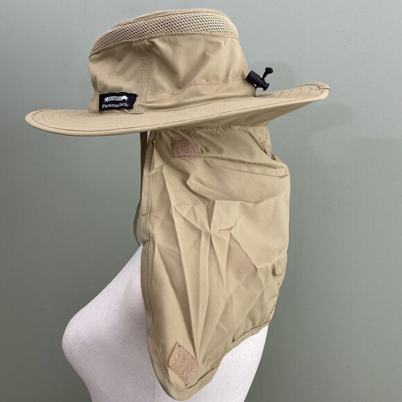 Panama Jack Hat Wide Brim Safari Boonie Mesh Vent Flap Strap Back Tan Mens S/M - Picture 3 of 12